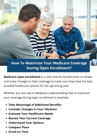How To Maximize Your Medicare Coverage During Open Enrollment?
