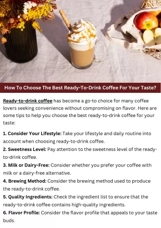 How to Choose The Best Ready-To-Drink Coffee For Your Taste?