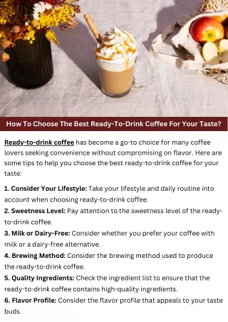 how to choose the best ready to drink coffee