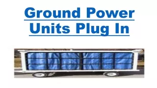 Ground Power Units Plug In