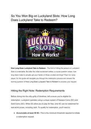 So You Won Big on Luckyland Slots_ How Long Does Luckyland Take to Redeem