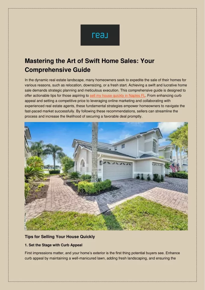 mastering the art of swift home sales your