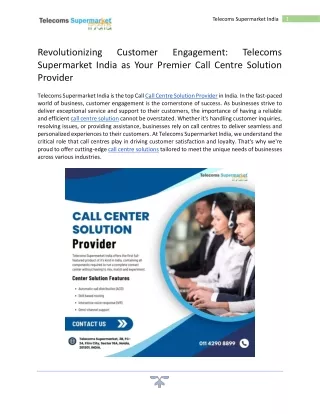 Call Centre Solution Provider