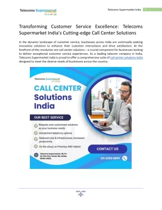 Call Center Solutions India