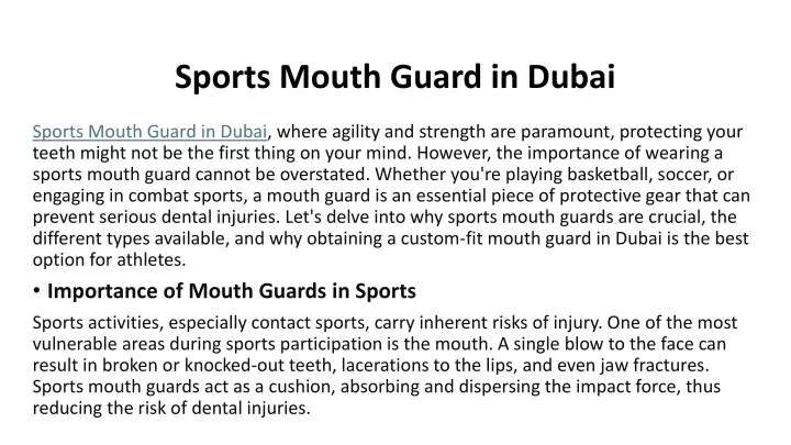 sports mouth guard in dubai