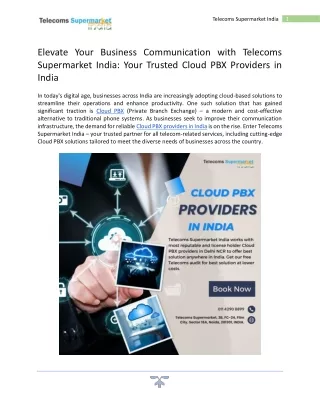 Cloud PBX Providers in India
