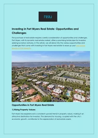 Embark on Your Real Estate Journey in Fort Myers FL with Us