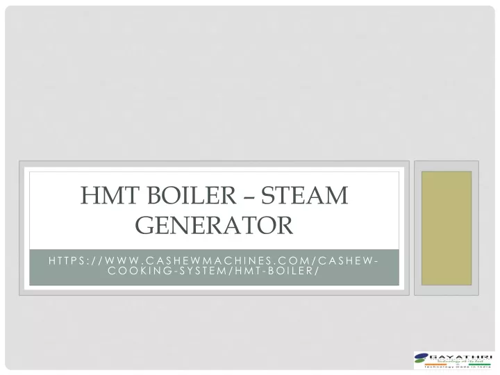 hmt boiler steam generator