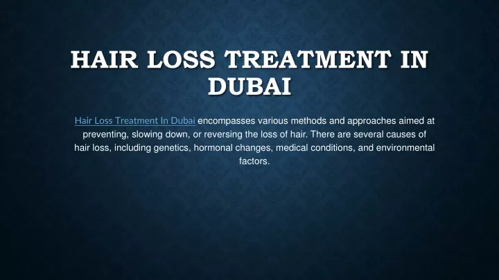hair loss treatment in dubai