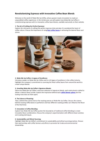 Revolutionizing Espresso Wake Me Up Coffee's Journey of Innovation