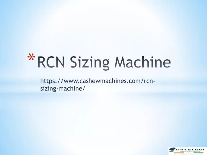 rcn sizing machine