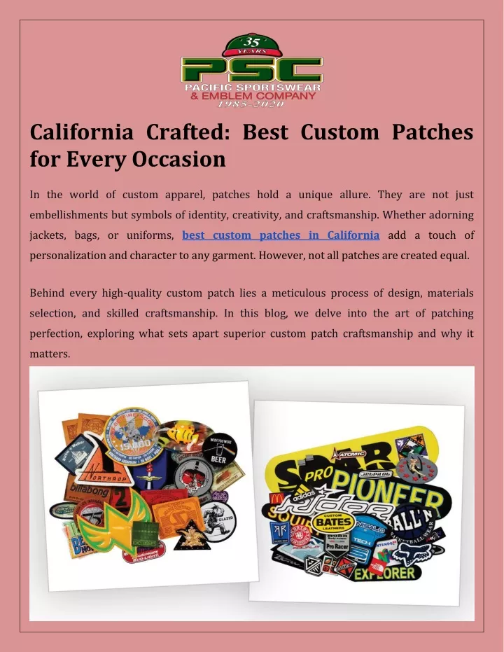 california crafted best custom patches for every