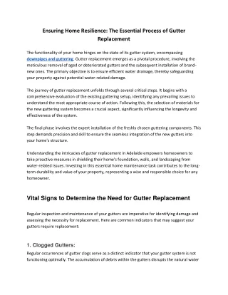 Ensuring Home Resilience_ The Essential Process of Gutter Replacement