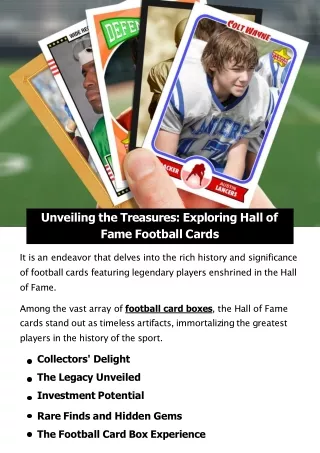Unveiling the Treasures: Exploring Hall of Fame Football Cards