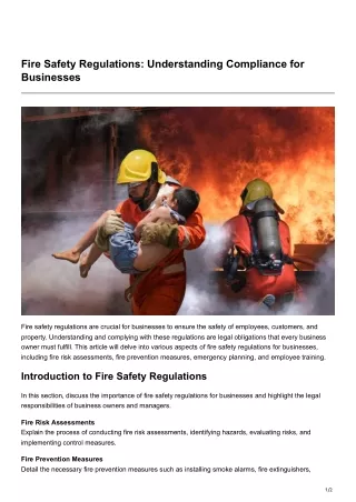 Fire Safety Regulations Understanding Compliance for Businesses