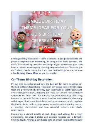 5 Birthday Theme Ideas Every Child Will Love