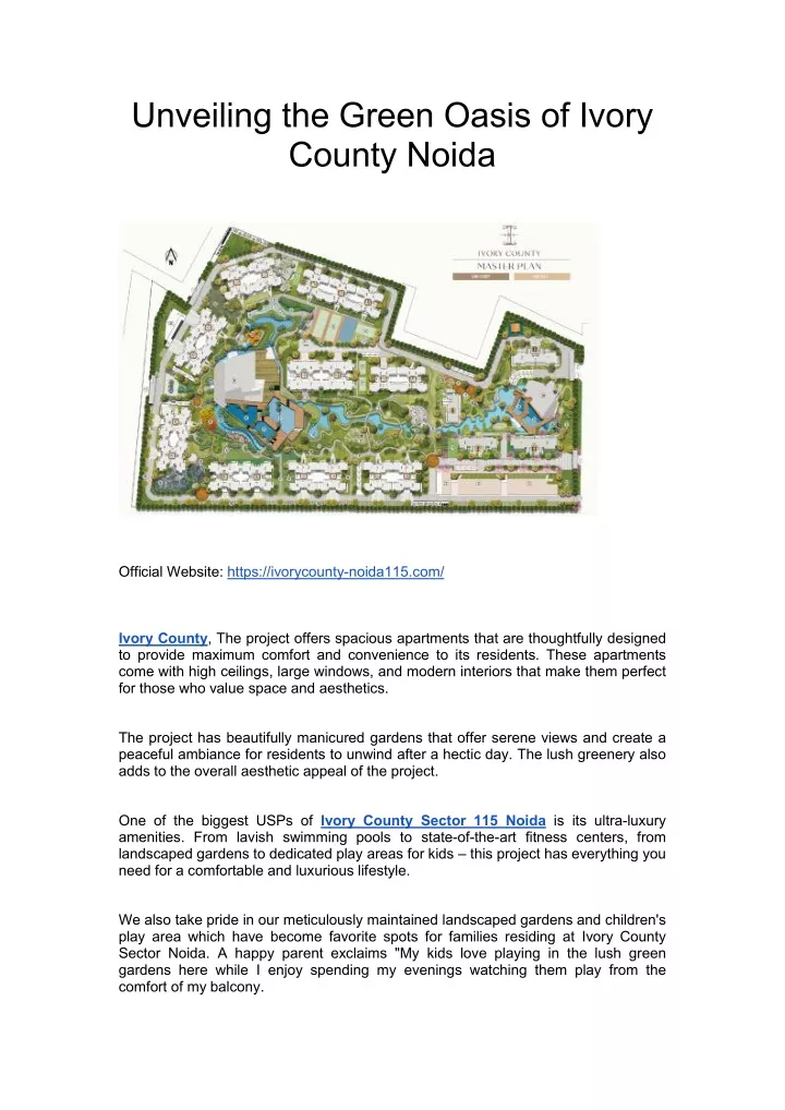 unveiling the green oasis of ivory county noida