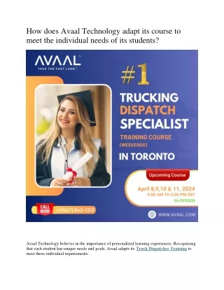 how does avaal technology adapt its course