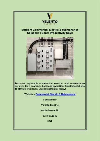 Commercial Electric & Maintenance