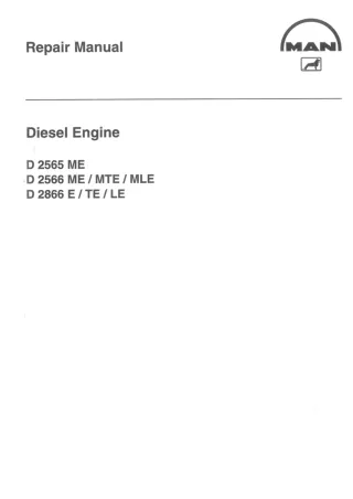 MAN Diesel Engine D 2565 ME Service Repair Manual