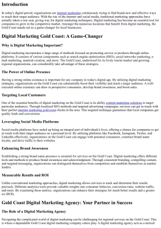 Digital Marketing Gold Coast: A Game-Changer for Regional Businesses