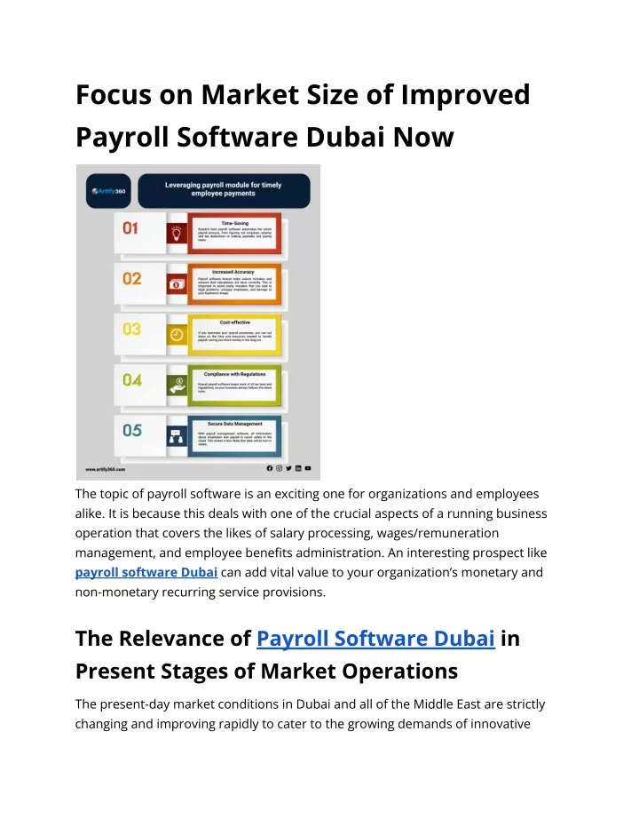 focus on market size of improved payroll software
