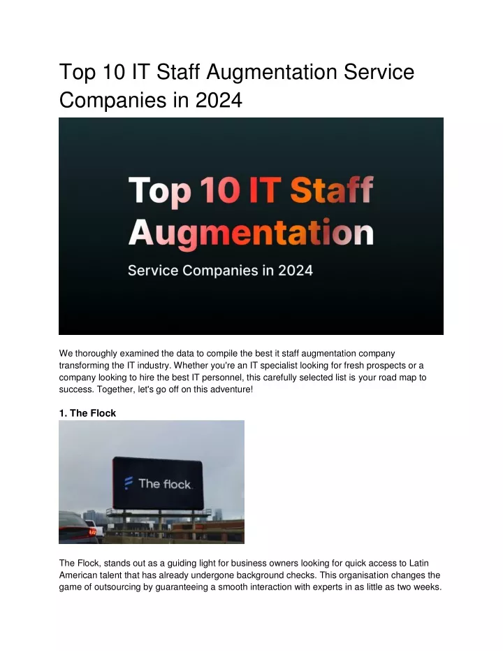 top 10 it staff augmentation service companies