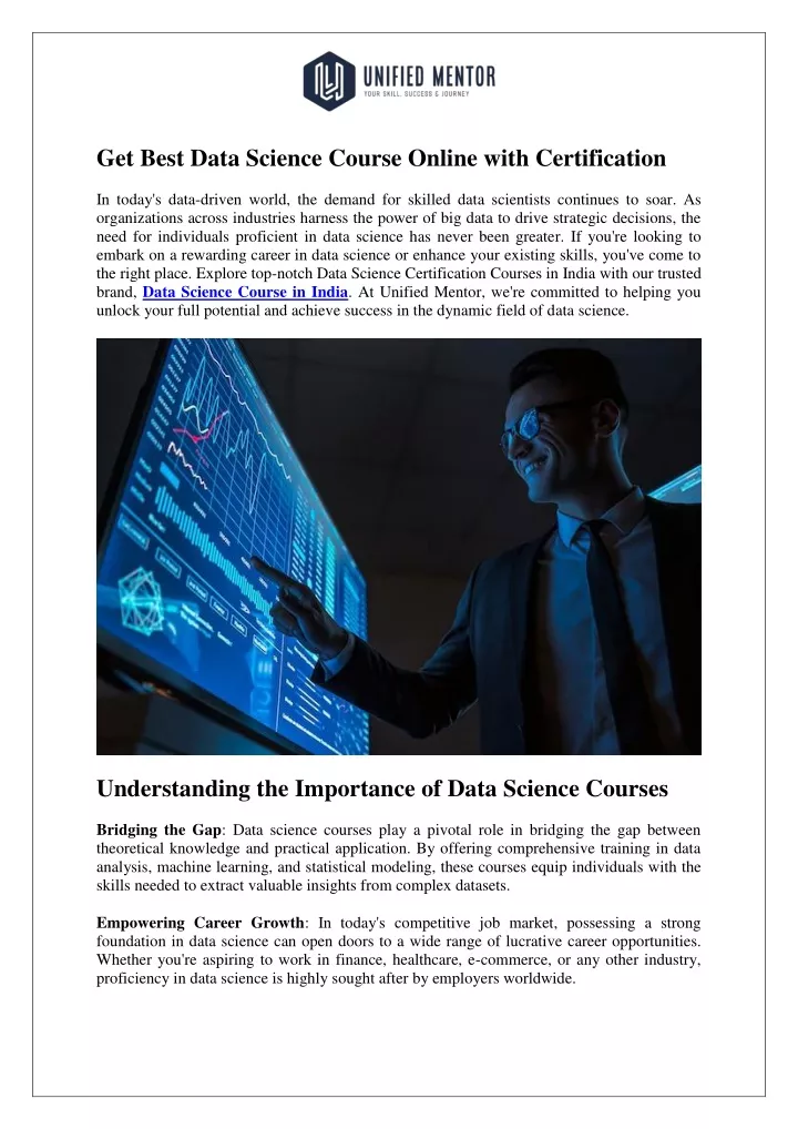 get best data science course online with