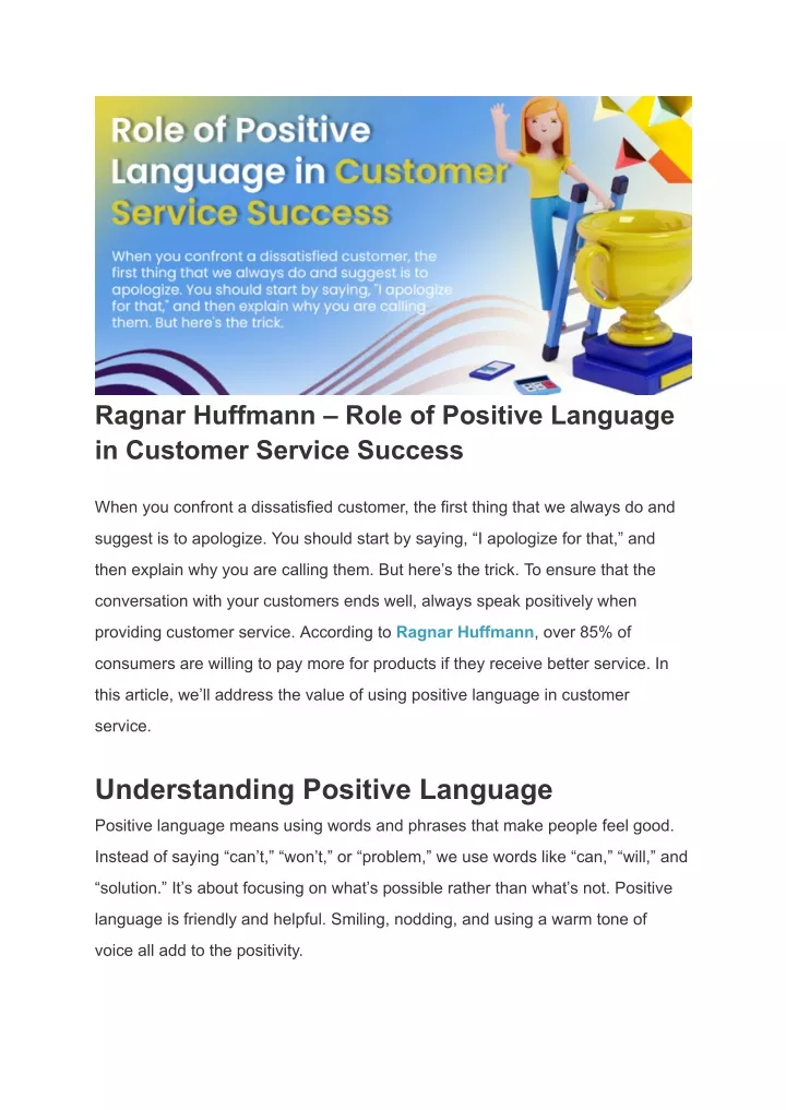 ragnar huffmann role of positive language