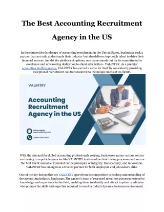 The Best Accounting Recruitment Agency in the US -  VALiNTRY