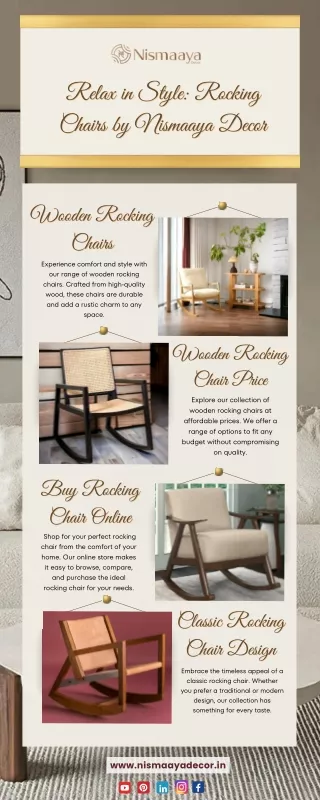 Relax in Style Rocking Chairs by Nismaaya Decor