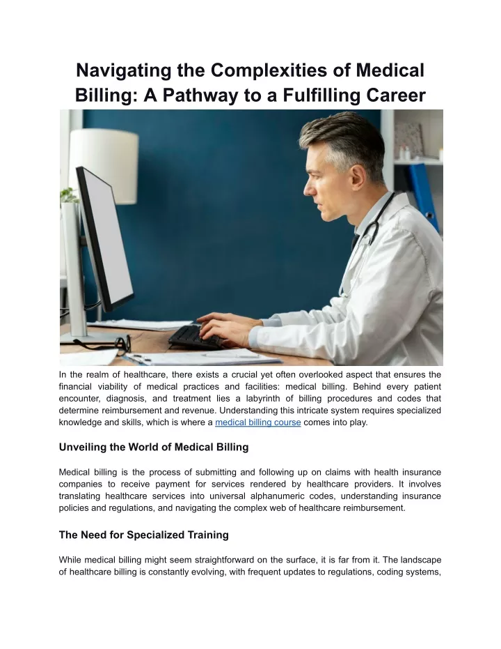 navigating the complexities of medical billing