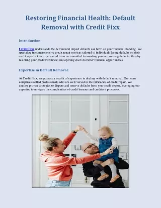 Credit Repair - Dafault Removal