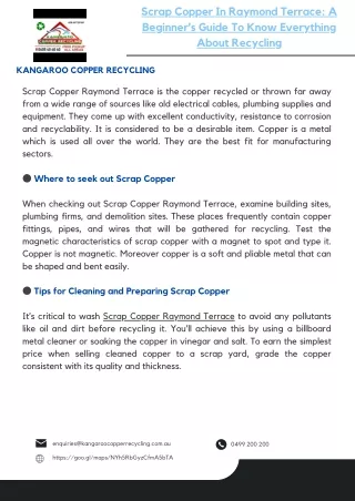 Scrap Copper In Raymond Terrace A Beginner’s Guide To Know Everything About Recycling