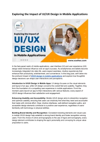 Mobile E-commerce UX/UI Design In USA