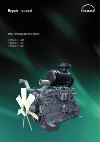 MAN Industrial Diesel Engine D 2876 LE 201 Service Repair Manual