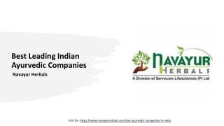 Best Leading Indian Ayurvedic Companies - Navayur Herbals