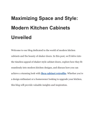 Maximizing Space and Style_ Modern Kitchen Cabinets Unveiled