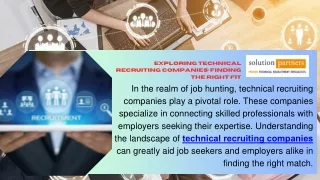 Elevating Hiring Success Technical Recruitment Agencies