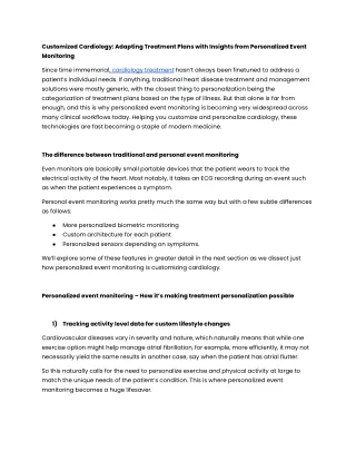Customized Cardiology; Adapting Treatment Plans with Insights from Personalized Event Monitoring.docx