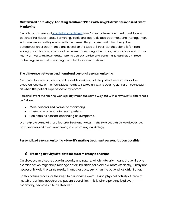 customized cardiology adapting treatment plans