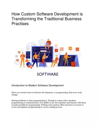 How Custom Software Development is Transforming the Traditional Business Practises