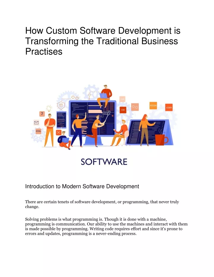 how custom software development is transforming