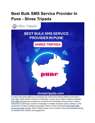 Best Bulk SMS Service Provider In Pune - Shree Tripada
