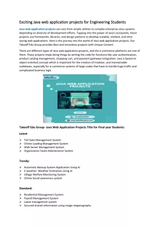 exciting exciting java web application projects