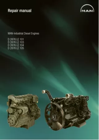 MAN Industrial Diesel Engine D2876 LE101 Service Repair Manual