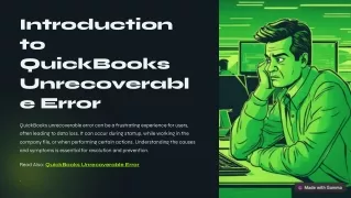 "QuickBooks Unrecoverable Error: Troubleshooting Made Easy"