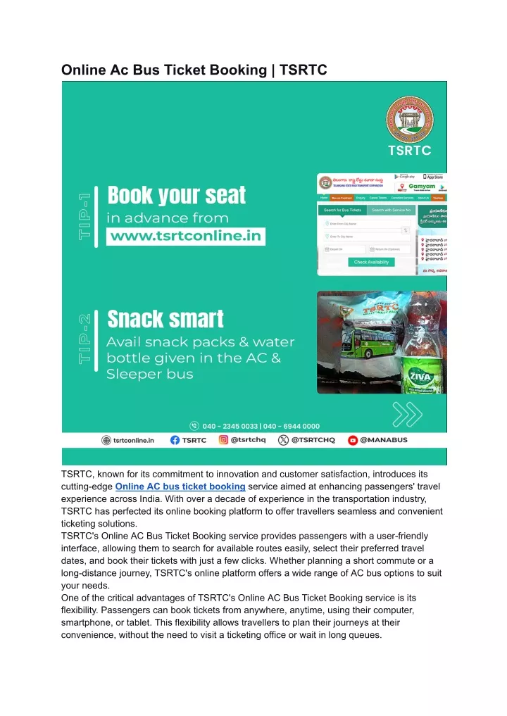 online ac bus ticket booking tsrtc