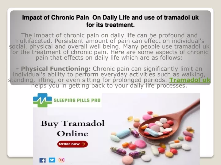 impact of chronic pain on daily life and use of tramadol uk for its treatment