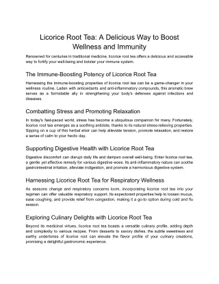 licorice root tea a delicious way to boost